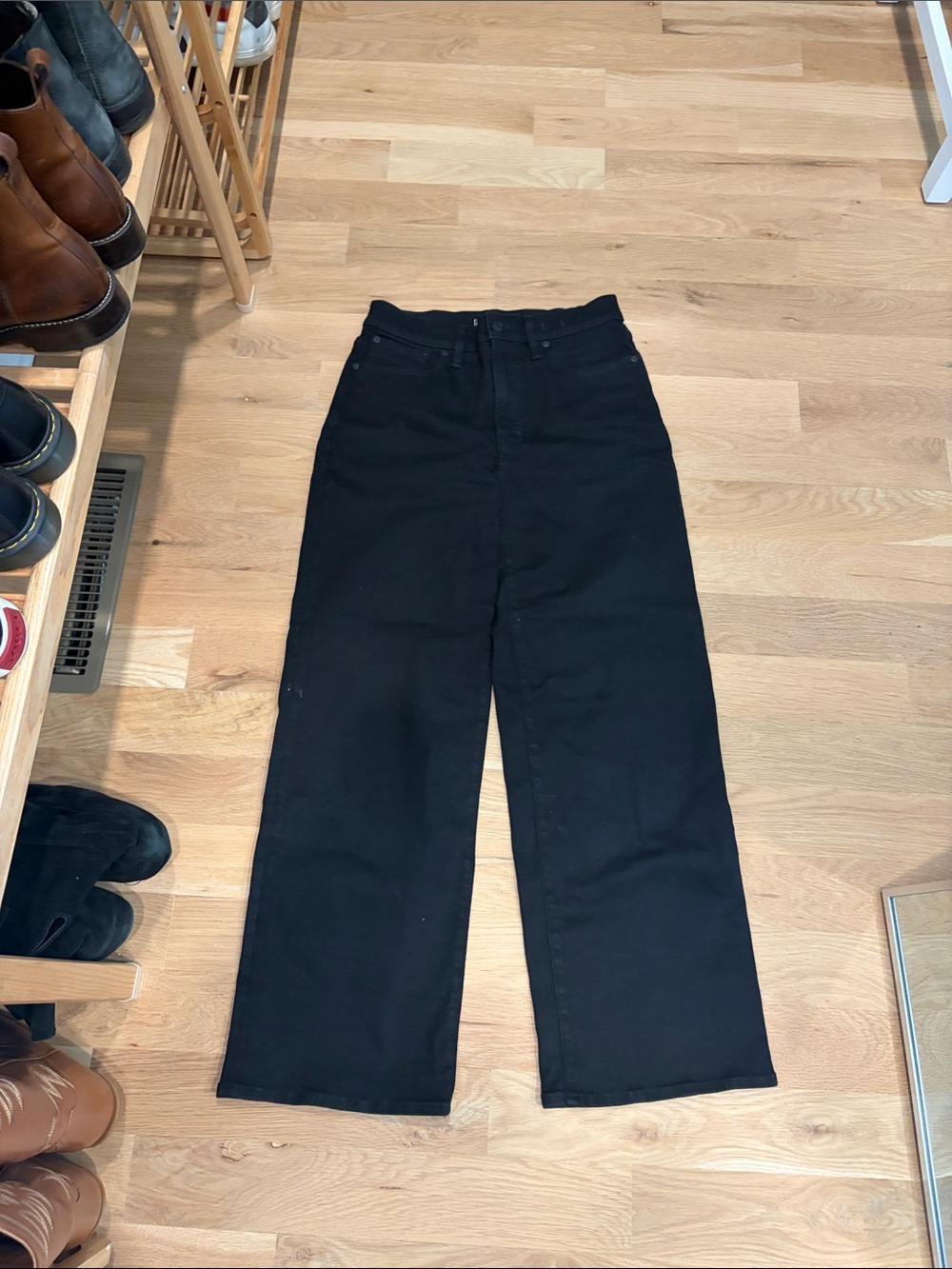 Madewell Black High-Rise Wide-Leg Jeans